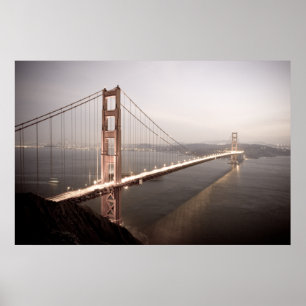 Abend auf der Golden Gate Bridge Poster