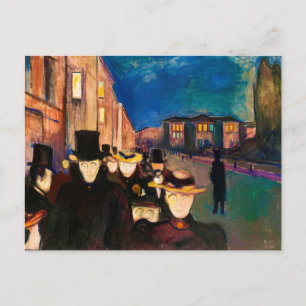 Abend auf der Karl Johan Straße (1892) Postkarte
