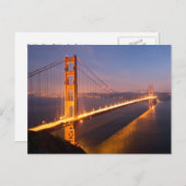 Abend auf der Postkarte der Golden Gate Bridge (Vorne/Hinten)