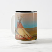 Abend auf der Reservierung für Blackfeet durch Dix Zweifarbige Tasse (Vorderseite Links)
