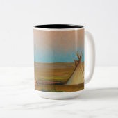 Abend auf der Reservierung für Blackfeet durch Dix Zweifarbige Tasse (VorderseiteRechts)