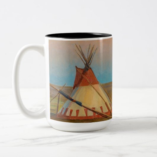 Abend auf der Reservierung für Blackfeet durch Dix Zweifarbige Tasse (Links)