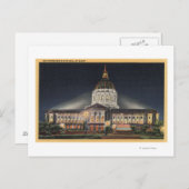 Abend Aussicht auf das Rathaus Postkarte (Vorne/Hinten)