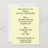 Abend Bahn Party Einladung Meilenstein Geburtstag (Rückseite)