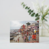 Abend Bath in Varanasi Postkarte (Stehend Vorderseite)