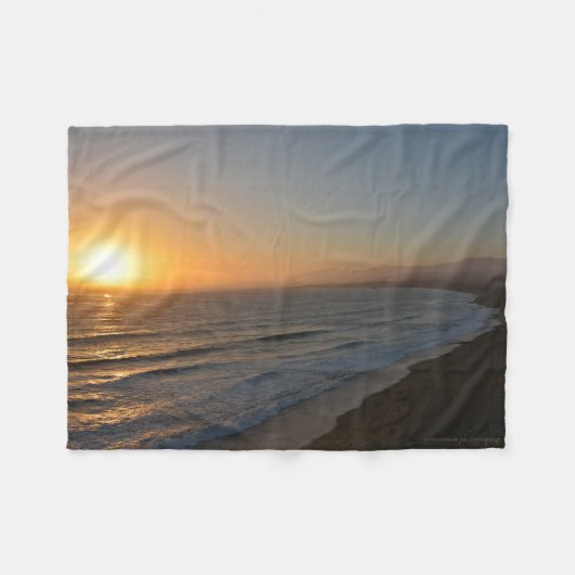 Abend Beach Fleecedecke (Vorderseite (Horizontal))