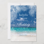 Abend Beach Hochzeit Einladung (Vorderseite)