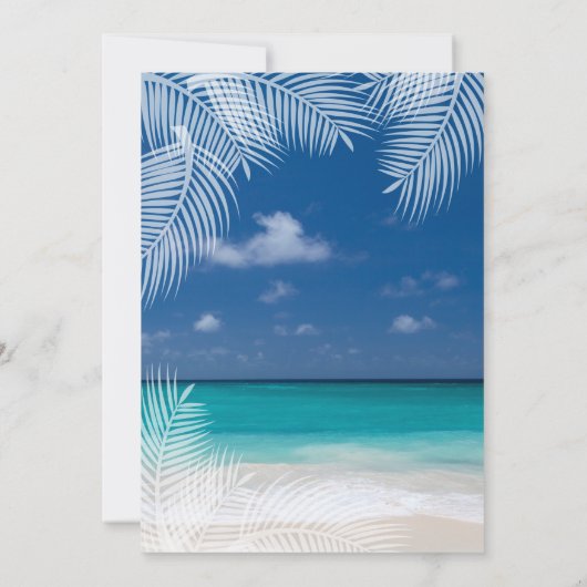 Abend Beach Hochzeit Einladung (Rückseite)