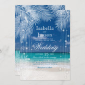 Abend Beach Hochzeit Einladung (Vorne/Hinten)