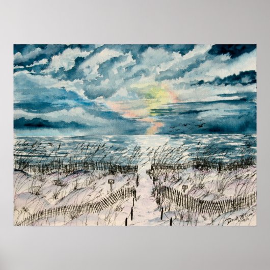 Abend Beach Sunset Art Printing Poster (Vorne)