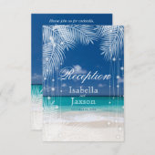 Abend Beach Wedding - Empfang Einladung (Vorne/Hinten)