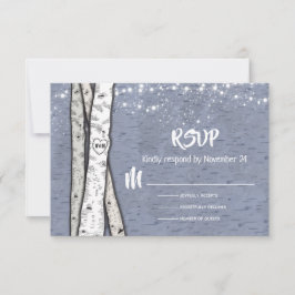 Abend Birch Tree Hochzeit Tinkle Lichter UAWG RSVP Karte