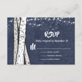 Abend Birch Tree Hochzeit Tinkle Lichter UAWG RSVP Karte