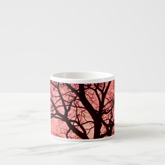 Abend Blush Tree Silhouette Espressotasse (Vorderseite)
