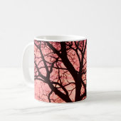 Abend Blush Tree Silhouette Kaffeetasse (Vorderseite Links)
