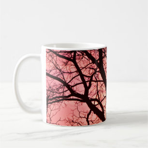Abend Blush Tree Silhouette Kaffeetasse