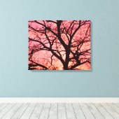 Abend Blush Tree Silhouette Leinwanddruck (Insitu (Holzboden))