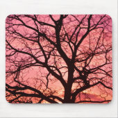 Abend Blush Tree Silhouette Mousepad (Vorne)