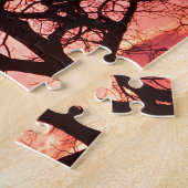 Abend Blush Tree Silhouette Puzzle (Seite)