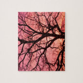 Abend Blush Tree Silhouette Puzzle (Vertikal)