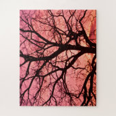 Abend Blush Tree Silhouette Puzzle (Vertikal)