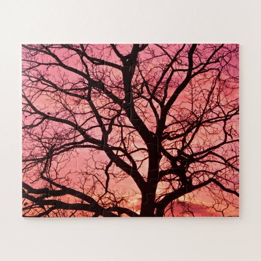 Abend Blush Tree Silhouette Puzzle (Horizontal)