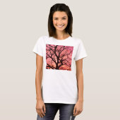 Abend Blush Tree Silhouette T-Shirt (Vorne ganz)