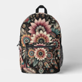 Abend Boho Blooms Bedruckter Rucksack (Vorderseite)