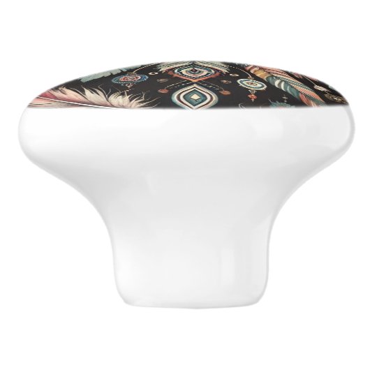 Abend Boho Blooms Keramikknauf (Seitenansicht)