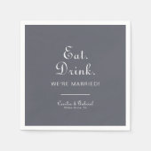 Abend Boho essen Drink Wir sind Verheiratet Hochze Serviette (Vorderseite)