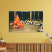 Abend Bonfire im Riesenwaldhaus Leinwanddruck (Insitu (Wohnzimmer))