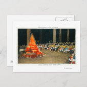 Abend Bonfire im Riesenwaldhaus Postkarte (Vorne/Hinten)