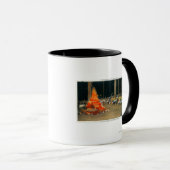 Abend Bonfire im Riesenwaldhaus Tasse (VorderseiteRechts)