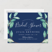 Abend Botanical | Brautparty Einladung Postkarte (Vorne/Hinten)