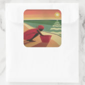 Abend Calm 2003 Quadratischer Aufkleber (Tasche)