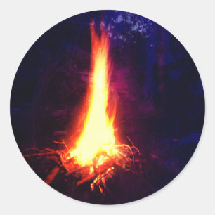 Abend Campfire Runder Aufkleber