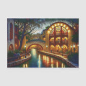 Abend Canal Cityscape Decoupage Seidenpapier (Vorderseite)