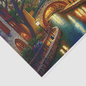Abend Canal Cityscape Decoupage Seidenpapier (Ausschnitt)