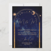 Abend Celestial Sky Elegante Hochzeit Einladung (Rückseite)