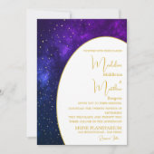 Abend Celestial Sky Gold Stars Moderne Hochzeit Einladung (Vorderseite)