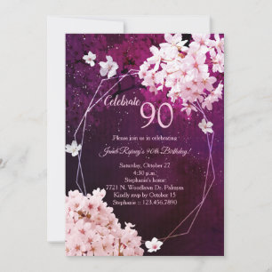 Abend Cherry Blossom 90. Geburtstag Einladung