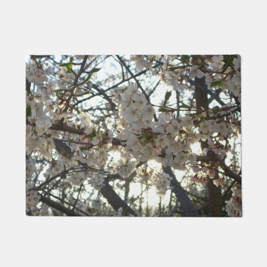 Abend Cherry Blossoms II Frühjahr Sonnenuntergang Fußmatte (Vorderseite)