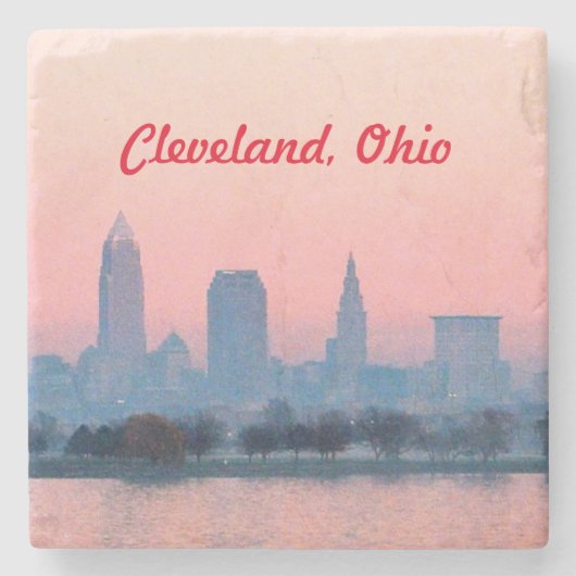 Abend Cleveland Steinuntersetzer (Vorderseite)