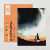 Abend Cyclist Postkarte (Vorne/Hinten)