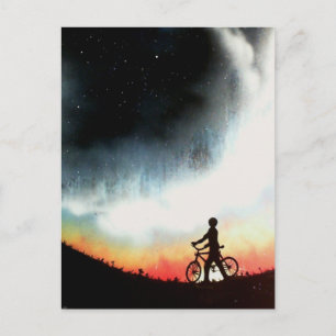 Abend Cyclist Postkarte