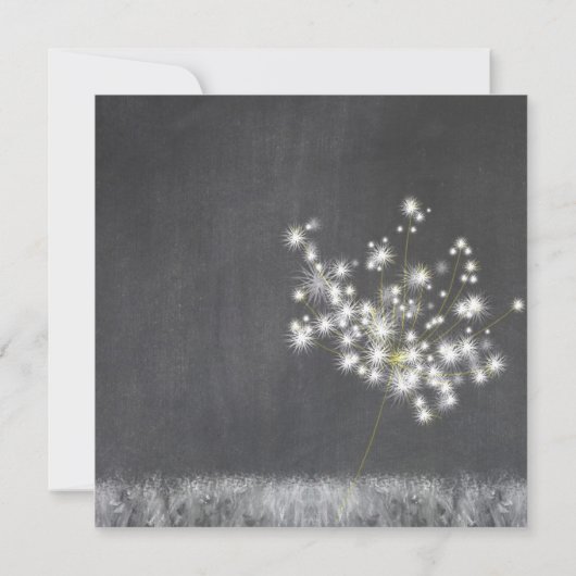 Abend Dandelion Chalkboard Brautparty Einladung (Rückseite)