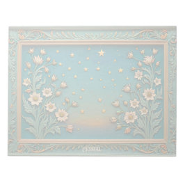 Abend der Whimsikischen Wildblume Aquamarin Prism  Notizblock