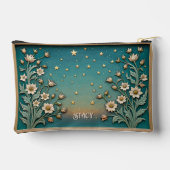 Abend der Whimsikischen Wildblume Aquamarin Prism  Zubehörtasche (Rückseite)