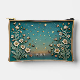 Abend der Whimsikischen Wildblume Aquamarin Prism  Zubehörtasche