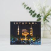 Abend. Die Sultan Ahmed Moschee. Postkarte (Stehend Vorderseite)